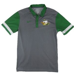 Nike Dri Fit Oregon Ducks Polo Shirt Mens Small Gray Green